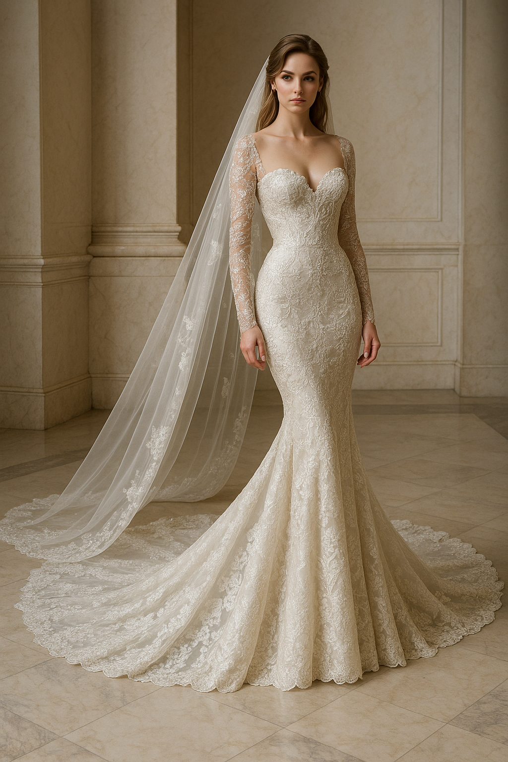 Elyara — Robe de mariée sirène brodée